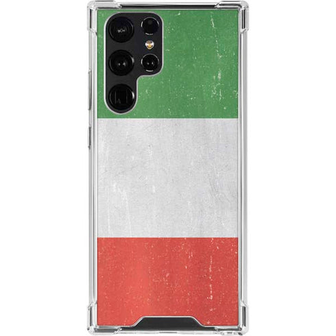 Italy Flag Distressed Galaxy S24 Ultra Clear Case